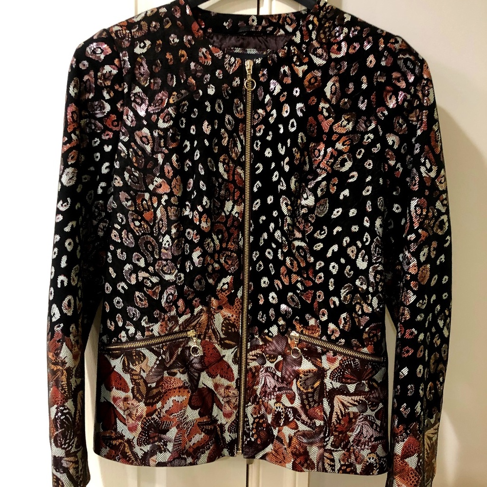 One of a kind short black/brown Leather Jacket